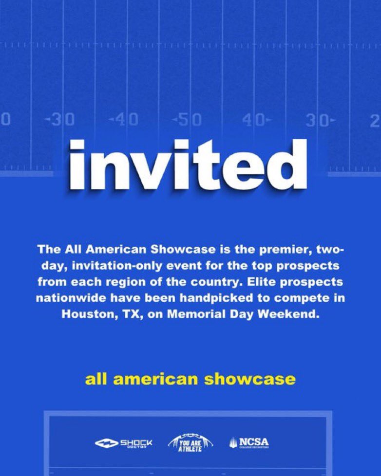 Daniel Leal (@daniel_leal68) on Twitter photo Thank you <a href="/youareathlete/">You Are Athlete</a> for the invite to the All American showcase in Houston tx!! READY TO SHOW OUT‼️#UMW #AGTG✝️
<a href="/coachcreeve/">Charlie Reeve</a> <a href="/the_CoachTC/">Coach Collins</a> <a href="/_CoachIrvin/">Coach Irvin 🌵</a> <a href="/kyle_schmidt18/">Kyle Schmidt</a> <a href="/MaxCave4/">Max Cave</a> <a href="/CalallenCats/">Calallen Football</a> <a href="/RecruitCalallen/">Calallen Wildcats Recruiting</a> Thank you <a href="/youareathlete/">You Are Athlete</a> for the invite to the All American showcase in Houston tx!! READY TO SHOW OUT‼️#UMW #AGTG✝️
<a href="/coachcreeve/">Charlie Reeve</a> <a href="/the_CoachTC/">Coach Collins</a> <a href="/_CoachIrvin/">Coach Irvin 🌵</a> <a href="/kyle_schmidt18/">Kyle Schmidt</a> <a href="/MaxCave4/">Max Cave</a> <a href="/CalallenCats/">Calallen Football</a> <a href="/RecruitCalallen/">Calallen Wildcats Recruiting</a>