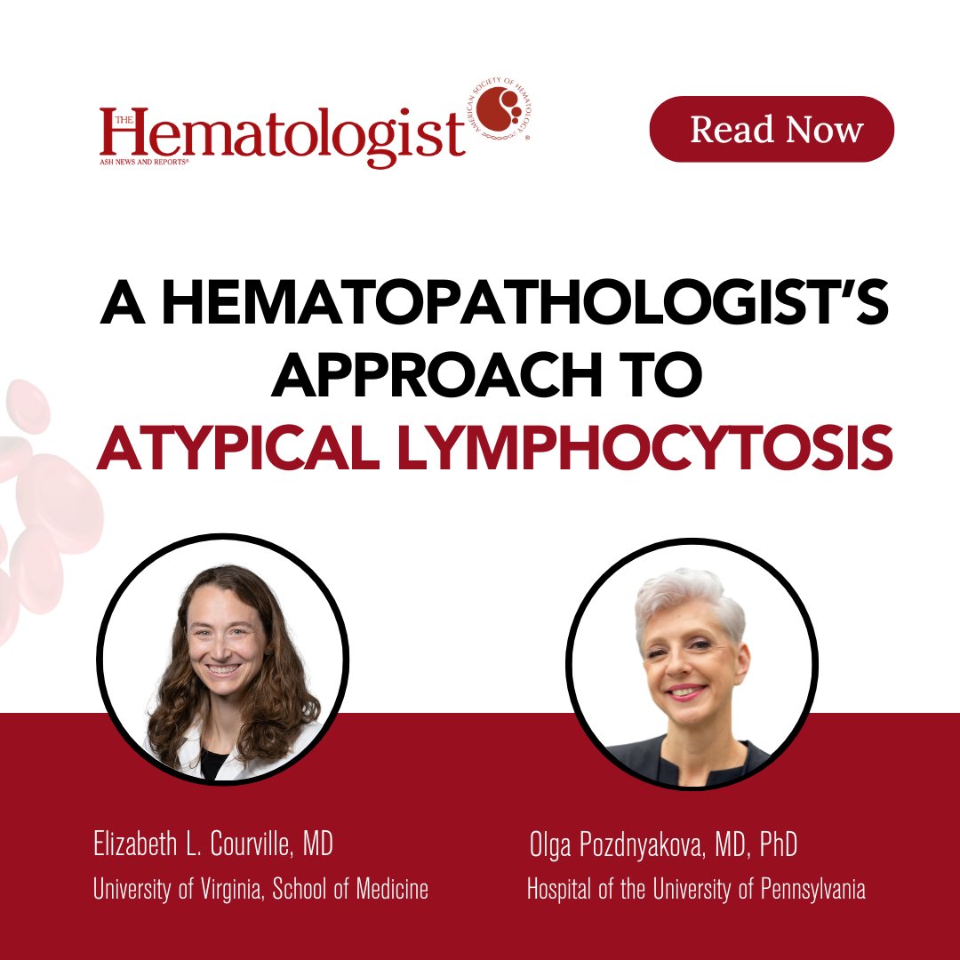 ASH_hematology's tweet photo. 🧪 Atypical lymphocytosis: reactive or malignant? 

Drs. Courville and Pozdnyakova share a hematopathologist’s approach to this diagnostic challenge—morphology, context, and when to test. 

🔗https://t.co/TnEQ6oFsVY  

#Hematology #MedTwitter https://t.co/u6inI9eObu