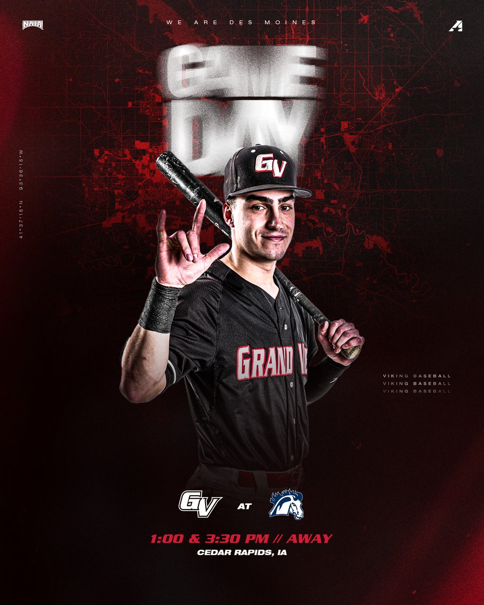⚾ | #GAMEDAY | <a href="/GVBaseball_/">Grand View Baseball</a>

🆚 Mount Mercy University (DH)
📍 Cedar Rapids, IA
⏰ 1:00 PM // 3:30 PM
G1 📈 ow.ly/KGYQ50VHt6A
G2 📈 ow.ly/oVXb50VHt6B
📹 ow.ly/ugac50VHt6z
🎟️ ow.ly/bE9U50VHt6y

#WEAREDSM | #TheRightWayToPlay