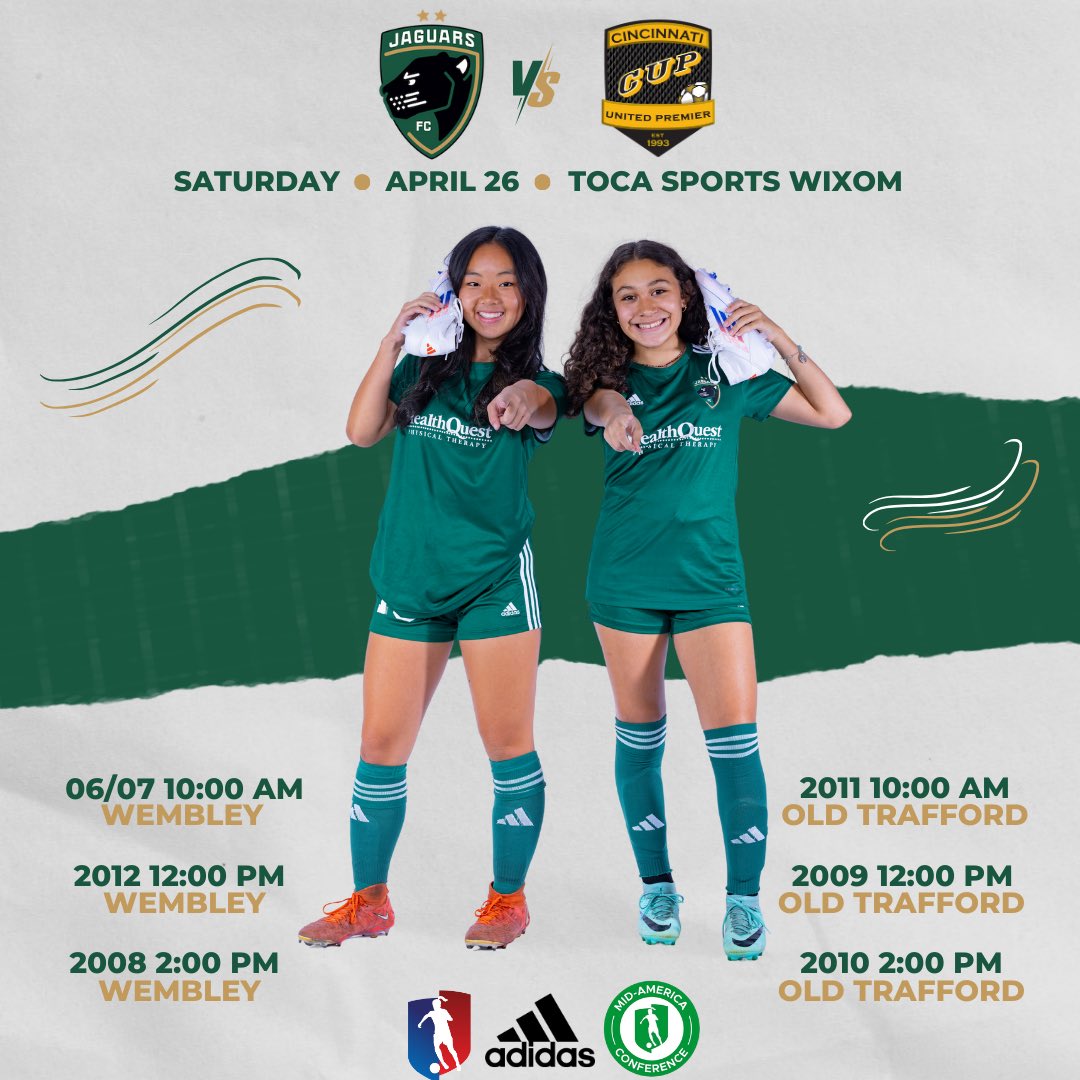 Michigan Jaguars FC Academy (@jaguarsacademy) on Twitter photo It’s Game Day for our Michigan Jaguars @girlsacademyleague teams! We’re are excited to welcome <a href="/CUPGirlsGA/">CUP Girls Academy</a> Black GA to Toca Wixom for exciting Mid-America Conference match-ups! It’s Game Day for our Michigan Jaguars @girlsacademyleague teams! We’re are excited to welcome <a href="/CUPGirlsGA/">CUP Girls Academy</a> Black GA to Toca Wixom for exciting Mid-America Conference match-ups!