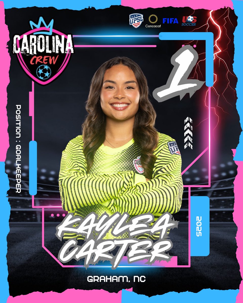Welcome new <a href="/CarolinaCrewFC/">Carolina Crew FC</a>  player announcement #1 Kaylea Carter #Goalkeeper