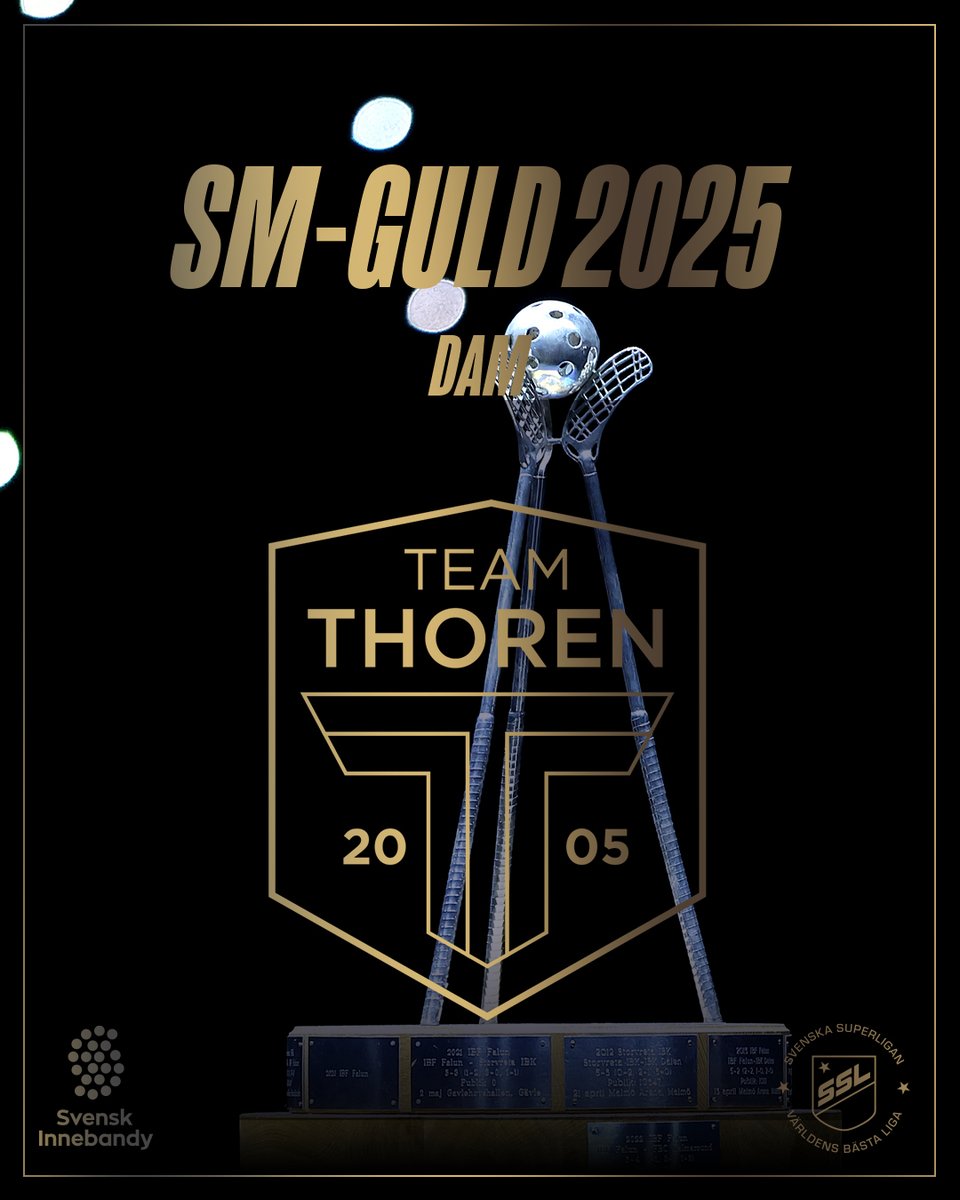 svenskinnebandy's tweet photo. 🏆 Thorengruppen är SVENSKA MÄSTARE 🏆 Thorengruppen IBK vinner sitt femte raka SM-guld och är därmed historiska inom Svensk Innebandy.
#innebandy #folksporten #floorball #SSLse #smfinalen #allatillaviciiarena https://t.co/QHuxlvL2dg