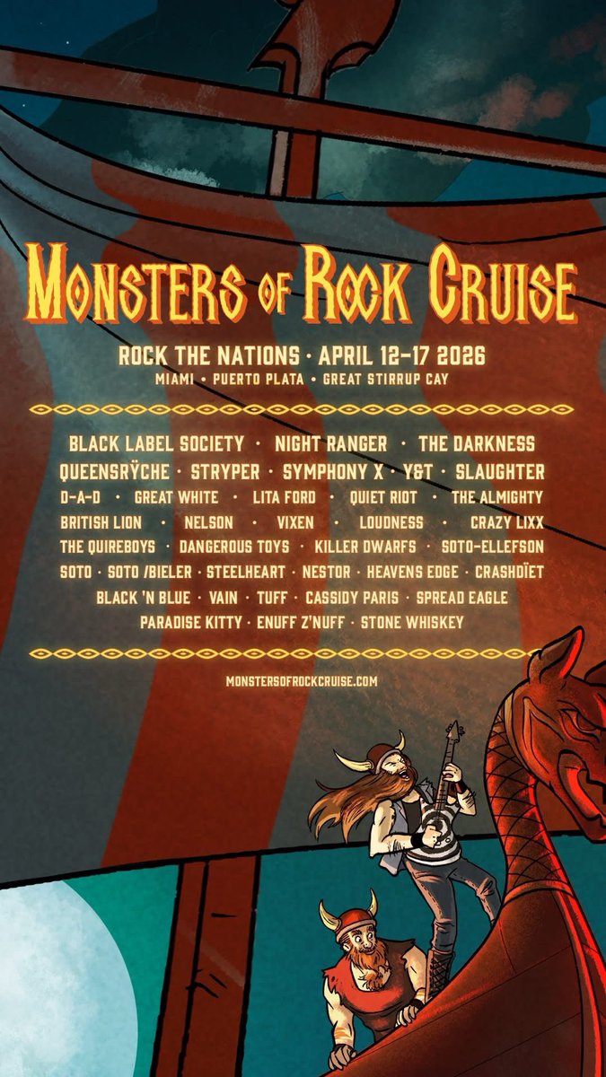 The Almighty are heading out to sea!
Catch us on the Monsters of Rock Cruise April 12–17, 2026, out of Miami.
Info + booking: monstersofrockcruise.com
#TheAlmighty #MORC2026
