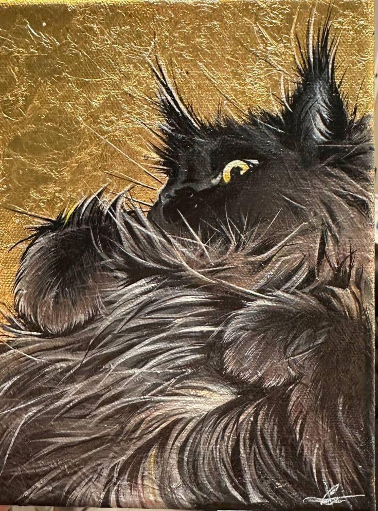 Нарисовала такого кота, мне нравится как сочетается глаз с фоном, могу нарисовать и вашего питомца, писать в лс, на номер
89241346333 или в вк 
vk.com/club219184487