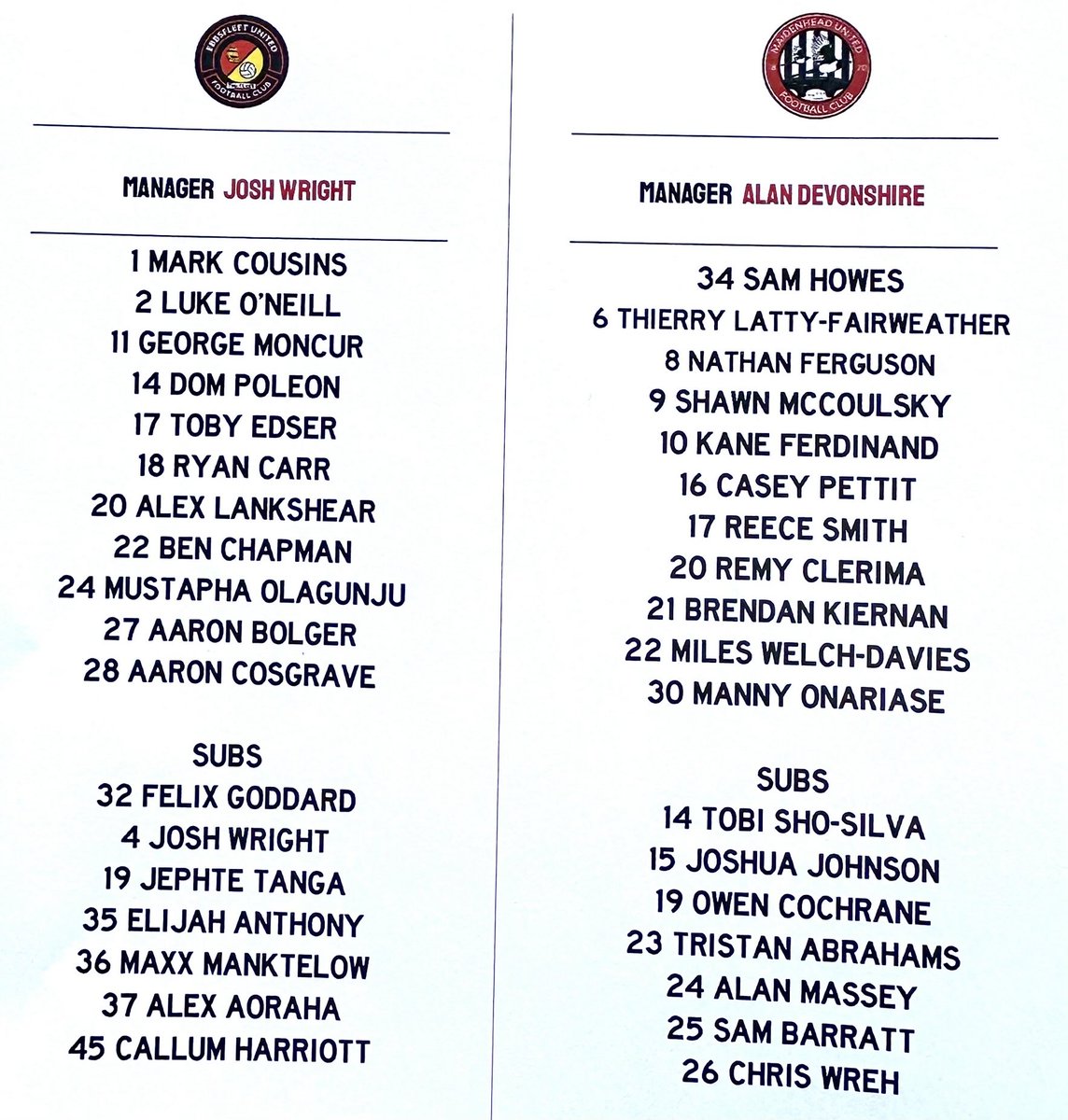 Charles Webster (@lordchas) on Twitter photo Two changes for <a href="/EUFCofficial/">Ebbsfleet United FC</a> v @maidenhead. Reports, commentary and reaction to come from me for <a href="/BBCKentSport/">BBC Sport Kent</a> Two changes for <a href="/EUFCofficial/">Ebbsfleet United FC</a> v @maidenhead. Reports, commentary and reaction to come from me for <a href="/BBCKentSport/">BBC Sport Kent</a>