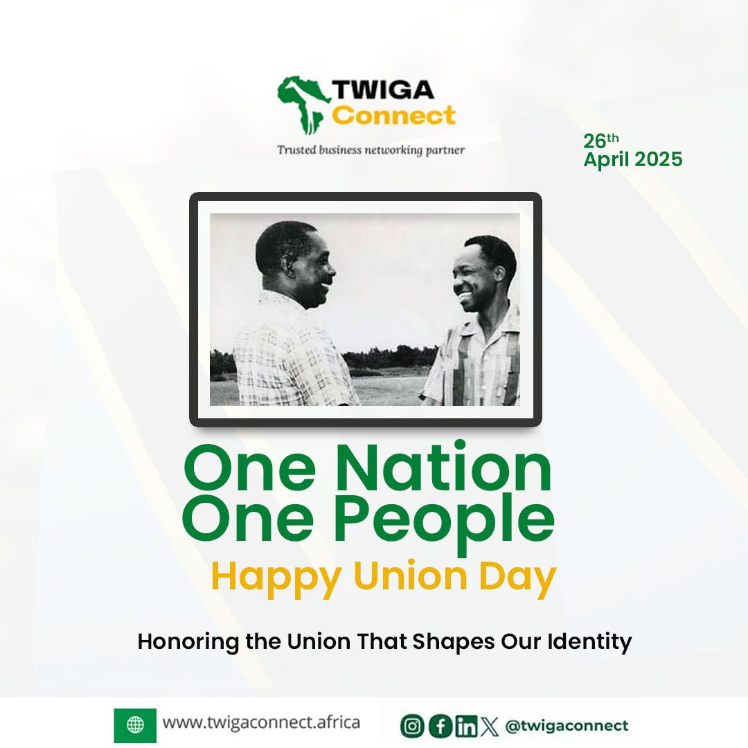 Happy Union Day!
Today we celebrate the power of unity, collaboration, and shared dreams.
At Twiga Connect, we believe that together, we can build a future full of opportunity and hope.
#UnionDay #TwigaConnect #StrongerTogether