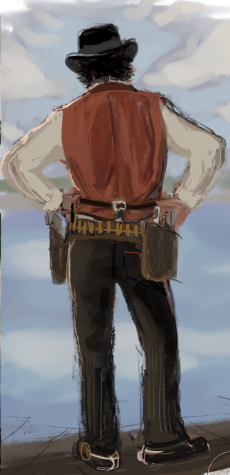 bipe0909's tweet image. my friend said he looks like hes thinking about blowing up another barn #rdr2