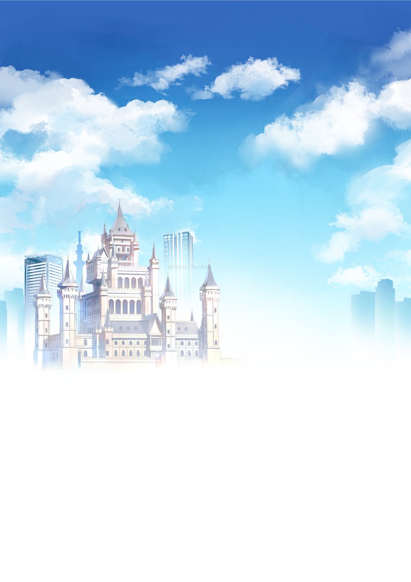 背景のみはこちら～🗼🏰🏙️
お城は漫画3Dスタジオさん( <a href="/MANGA_3D_STUDIO/">漫画3Dスタジオ＠3D素材制作受付中</a> )に作って頂いた3Dを下地に描いてます～✨多謝！