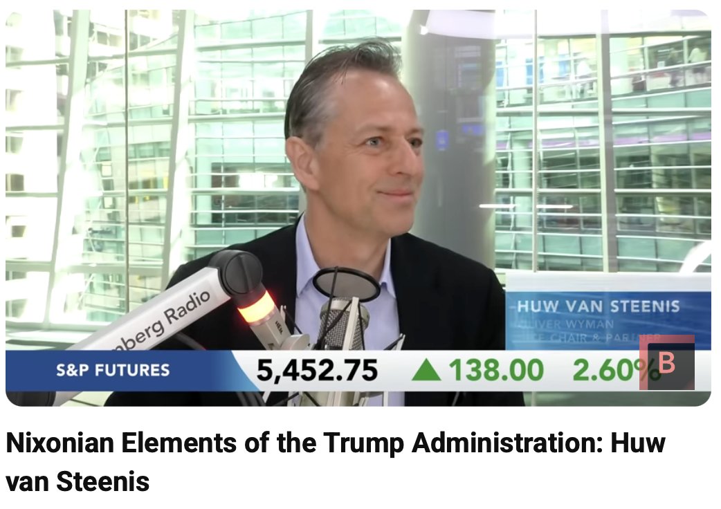 Huw van Steenis (@huwsteenis) on Twitter photo Video of my <a href="/BloombergRadio/">Bloomberg Radio</a> interview with the incomparable <a href="/tomkeene/">tom keene</a> <a href="/ptsweeney/">Paul Sweeney</a>
Nixonian Elements of the Trump Administration: Huw van Steenis - and what it means for finance Video of my <a href="/BloombergRadio/">Bloomberg Radio</a> interview with the incomparable <a href="/tomkeene/">tom keene</a> <a href="/ptsweeney/">Paul Sweeney</a>
Nixonian Elements of the Trump Administration: Huw van Steenis - and what it means for finance