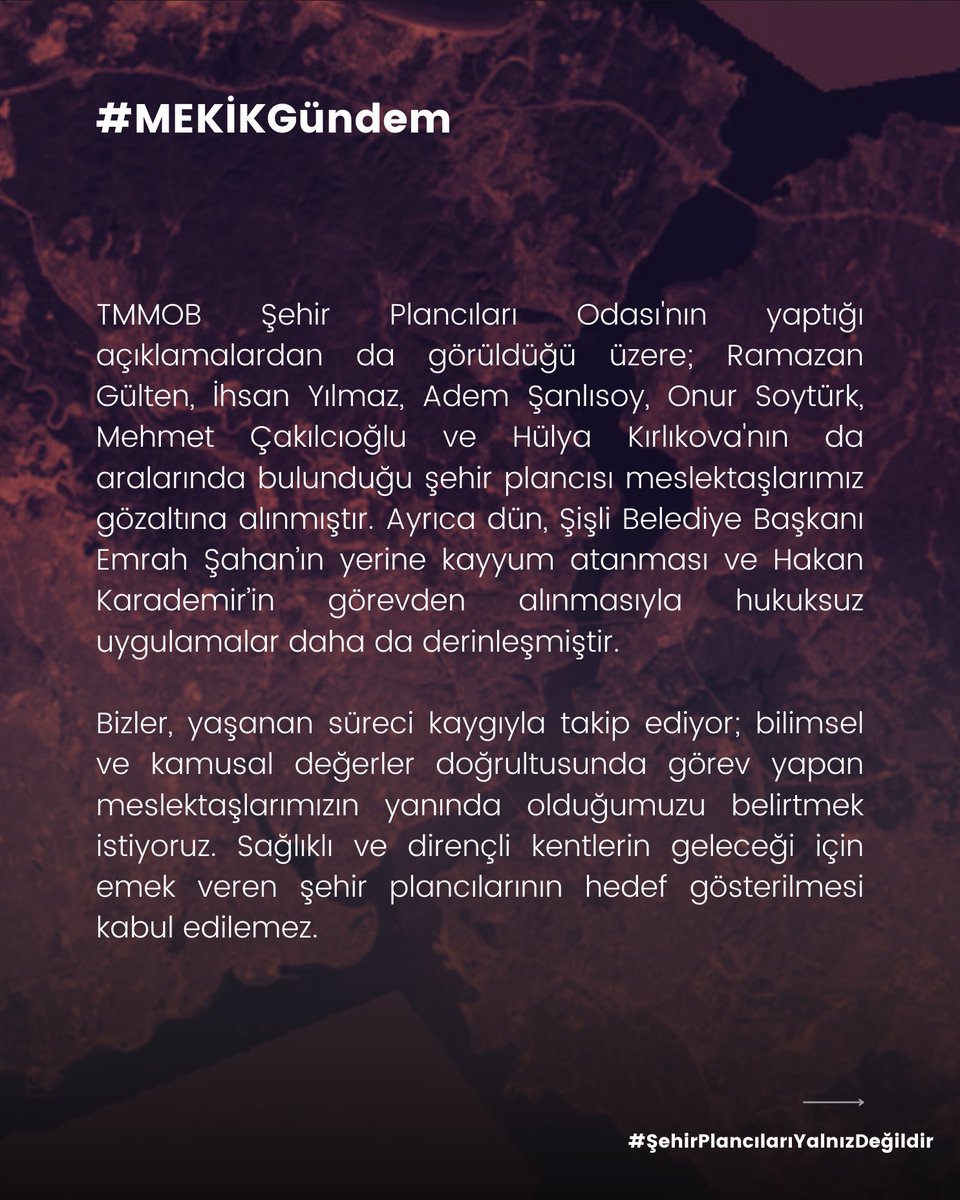 #ŞehirPlancılarıYalnızDeğildir