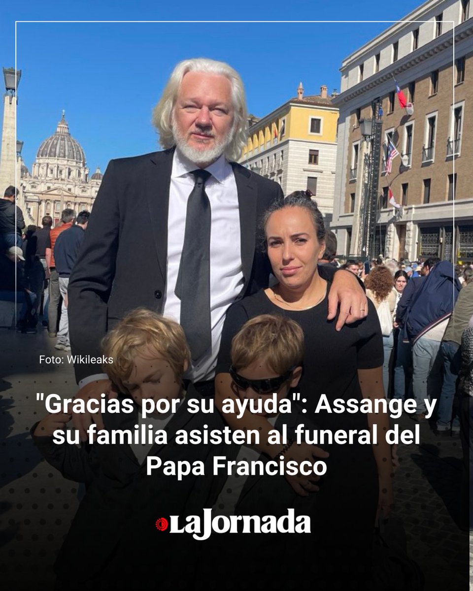 Stella Assange confirmó que viajó a Roma junto a Julian y sus hijos para agradecer al Papa Francisco por su apoyo durante la persecución de Assange. 📜 En 2023, Francisco se reunió con su familia y escribió a Julian en prisión, incluso ofreciéndole asilo en el Vaticano. 🇻🇦🤍