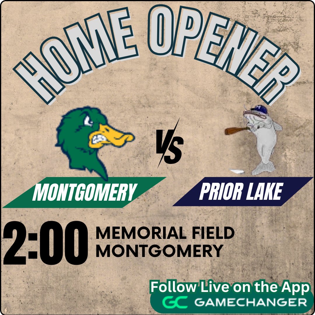 MontyMallards's tweet photo. The @PLMudcat come to Montgomery tomorrow to kick off the @DRSBaseball season. @MinnBaseball #LetsGoLards https://t.co/mc3EQ6Rnhi