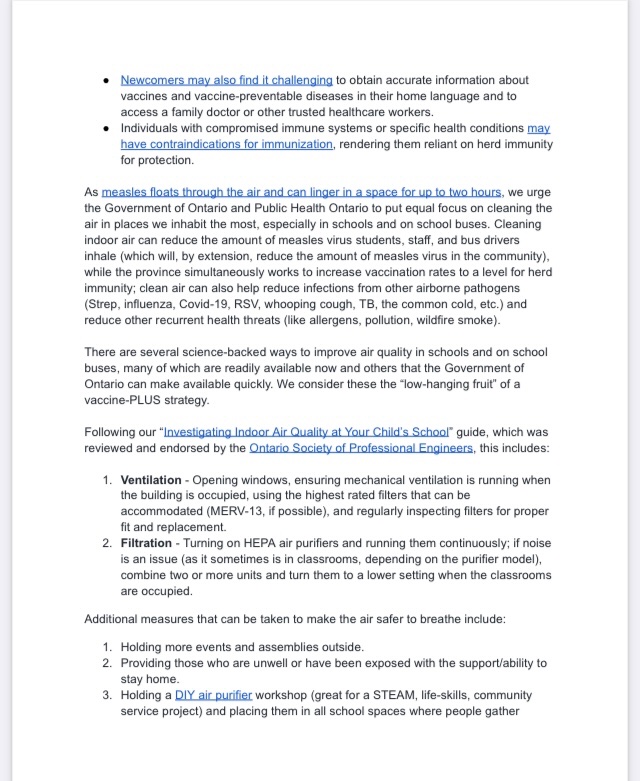 MamaToronto's tweet image. This outbreak is already +1000 @TOPublicHealth 

#VaxOnly isn’t enough

It leaves our smallest kids, especially in Daycare settings, vulnerable 

We need #VaccinesPlus #CleanAirNow 

C/O @ONSchoolSafety


The next best time is now.
9/