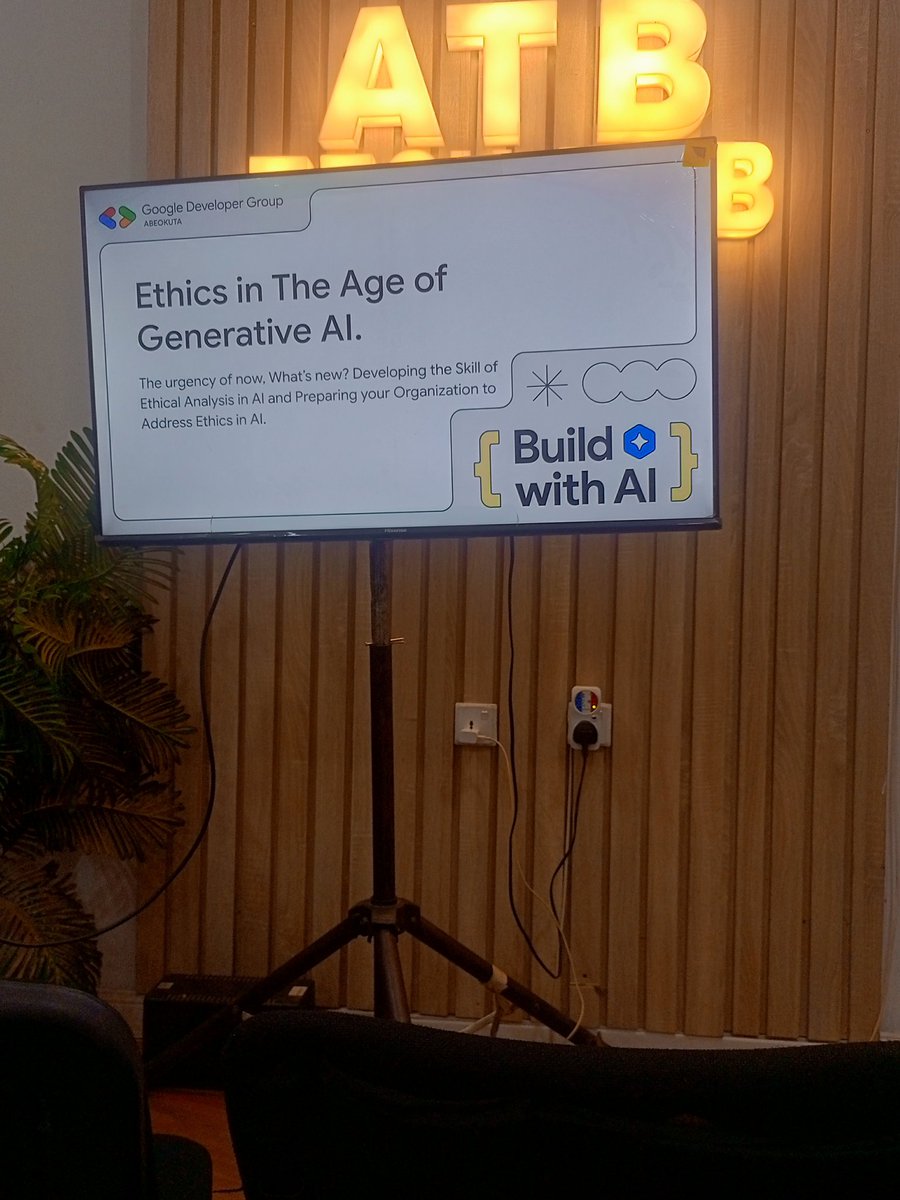 FagbenroGbengaH's tweet photo. Fully balanced here learning and exploring the world and advancement of AI. 
Theme: #BuildWithAi 
Organizers: @gdgabeokuta 

#GdgAbeokuta https://t.co/9mOLHTz2nl