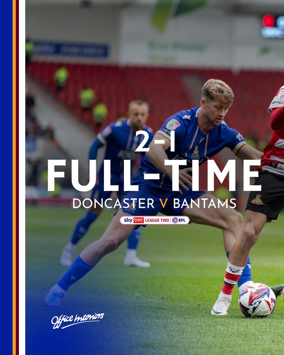 Defeat in Doncaster. ⏱️

#BCAFC | #DONvBRA | <a href="/OFFICEINTERIOR5/">Office Interiors</a>