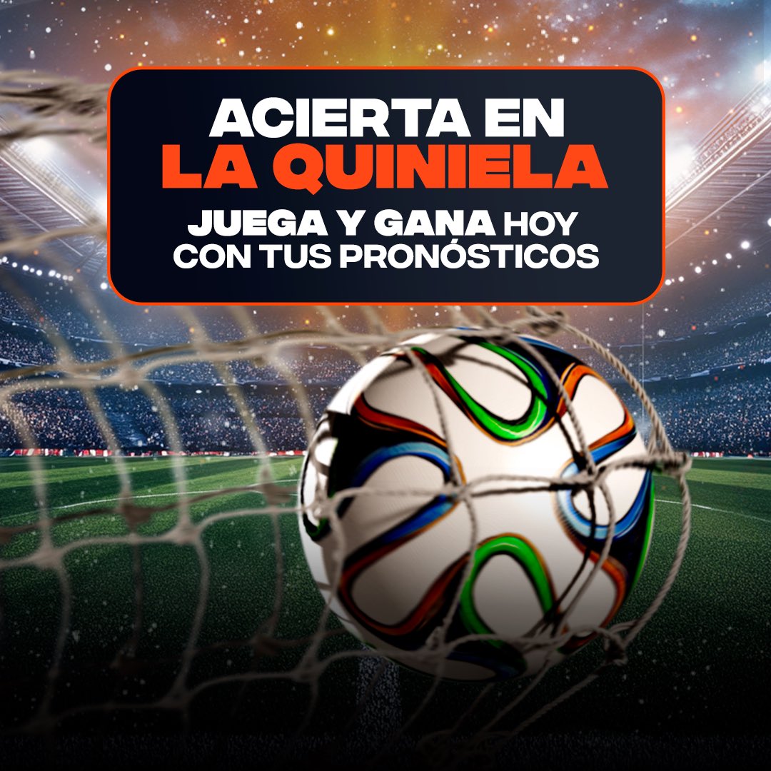 ¡DISPONIBLE QUINIELA! ⚽️

Realiza tus jugadas 1X2 y participa por Bs 73.000 repartir

🔗 juegaenlinea.net/promociones#/o…