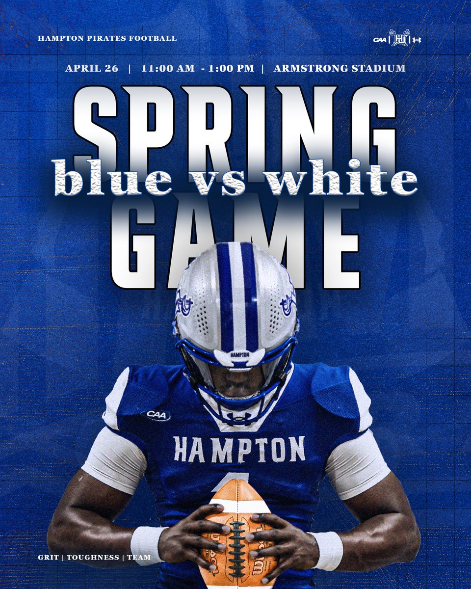 it’s GAMEDAY! 

🏈 Blue vs White Game
🏟️ Armstrong Stadium
⏰ 11:00 AM ET

#WeAreHamptonU #RYFP #DHTT