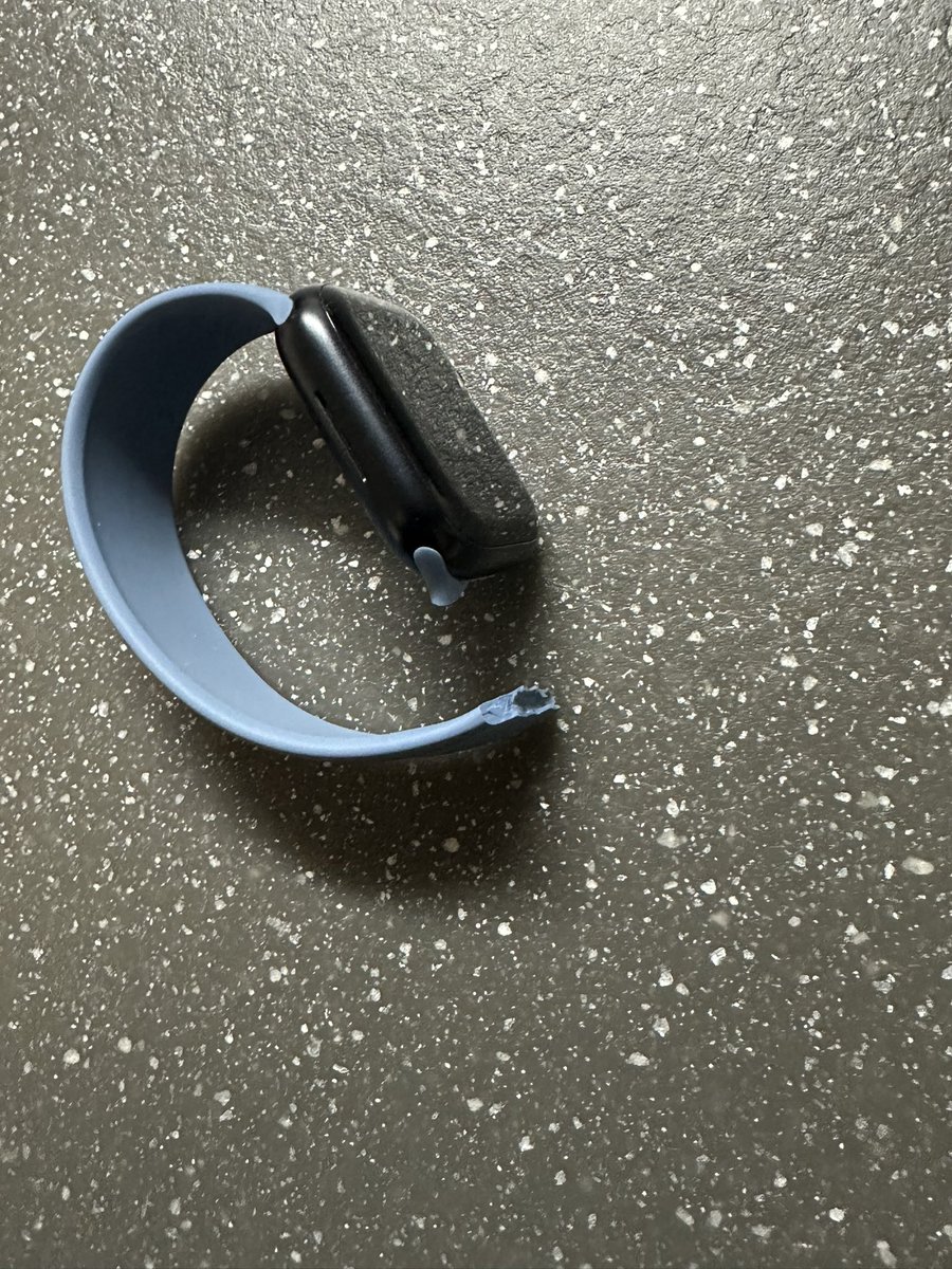 as_note_diary's tweet photo. Apple Watchをはずそうと思ったらソロループが千切れた…😱このバンドを使い始めて1年4ヶ月弱。もった方なのかな…？
新しいものを急ぎで注文するとしてもすぐには届かない田舎だから数日はつけられなさそう。Apple Watch使えないのはすごい不便だ〜💦 https://t.co/7rsxaqkH1q