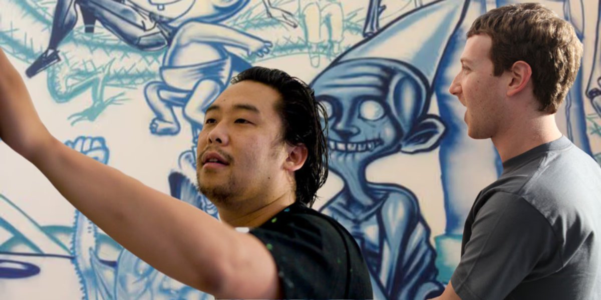 This guy painted a wall at the Facebook office &amp; became a billionaire.

Meet David Choe.

• Facebook offered to pay him in stock or cash.
• He picked stock.
• His murals were worth $200M after the IPO.

Here’s how art made him wealthier than most tech founders: