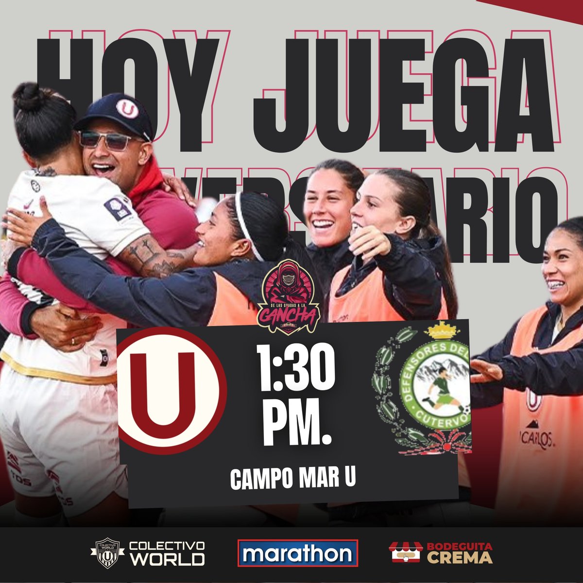 De Las Gradas A La Cancha (@delasgradas) on Twitter photo ๐๐๐ ๐โ๐๐๐๐ ๐๐๐ ๐๐๐๐๐๐ ๐โค๏ธ
โฝ๏ธ <a href="/FutFemeninoU/">Fรบtbol Femenino de Universitario</a> vs Defensores del Ilucรกn
๐ Liga Femenina - Fecha 5
๐๏ธ Campo Mar U
โฐ 1:30 p.m.
#DeLasGradasaLaCancha #LaGarraDeLasLeonas ๐๐๐ ๐โ๐๐๐๐ ๐๐๐ ๐๐๐๐๐๐ ๐โค๏ธ
โฝ๏ธ <a href="/FutFemeninoU/">Fรบtbol Femenino de Universitario</a> vs Defensores del Ilucรกn
๐ Liga Femenina - Fecha 5
๐๏ธ Campo Mar U
โฐ 1:30 p.m.
#DeLasGradasaLaCancha #LaGarraDeLasLeonas