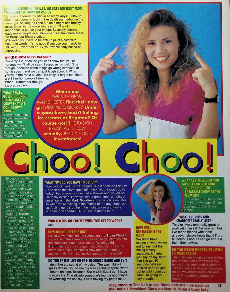 TvDidYouSee's tweet image. #OnThisDay 1 May 1991 - FAST FORWARD
KING FOR THE DAY! - #DarrenDay wants to take #RubyWax to a royal garden party
CHOO! CHOO! - Where did The 8:15 From Manchester find their new girl #DianneOxberry?
SKOOL REPORT - Bread&apos;s Grandad (Kenneth Waller) was never very naughty.