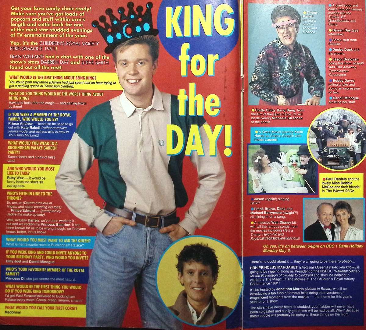 TvDidYouSee's tweet image. #OnThisDay 1 May 1991 - FAST FORWARD
KING FOR THE DAY! - #DarrenDay wants to take #RubyWax to a royal garden party
CHOO! CHOO! - Where did The 8:15 From Manchester find their new girl #DianneOxberry?
SKOOL REPORT - Bread&apos;s Grandad (Kenneth Waller) was never very naughty.