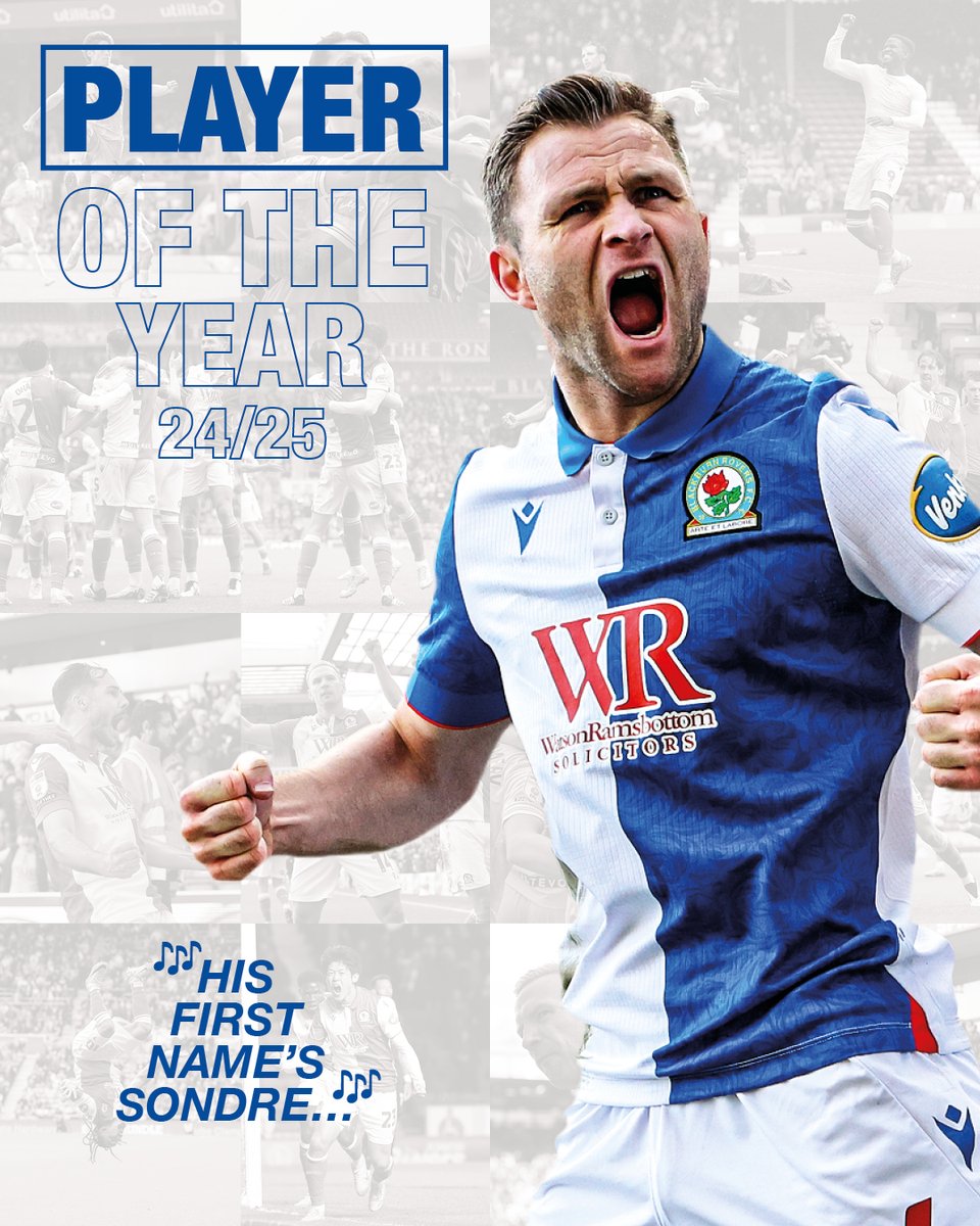 Blackburn Rovers (@rovers) on Twitter photo 🎶 Tronstad olé olé olé 🎶
🏆 As voted by you, our 24/25 Player of the Year is <a href="/TronstadSondre/">Sondre Tronstad</a>! 🌞
#ROVvWAT | #Rovers 🔵⚪️ 🎶 Tronstad olé olé olé 🎶
🏆 As voted by you, our 24/25 Player of the Year is <a href="/TronstadSondre/">Sondre Tronstad</a>! 🌞
#ROVvWAT | #Rovers 🔵⚪️
