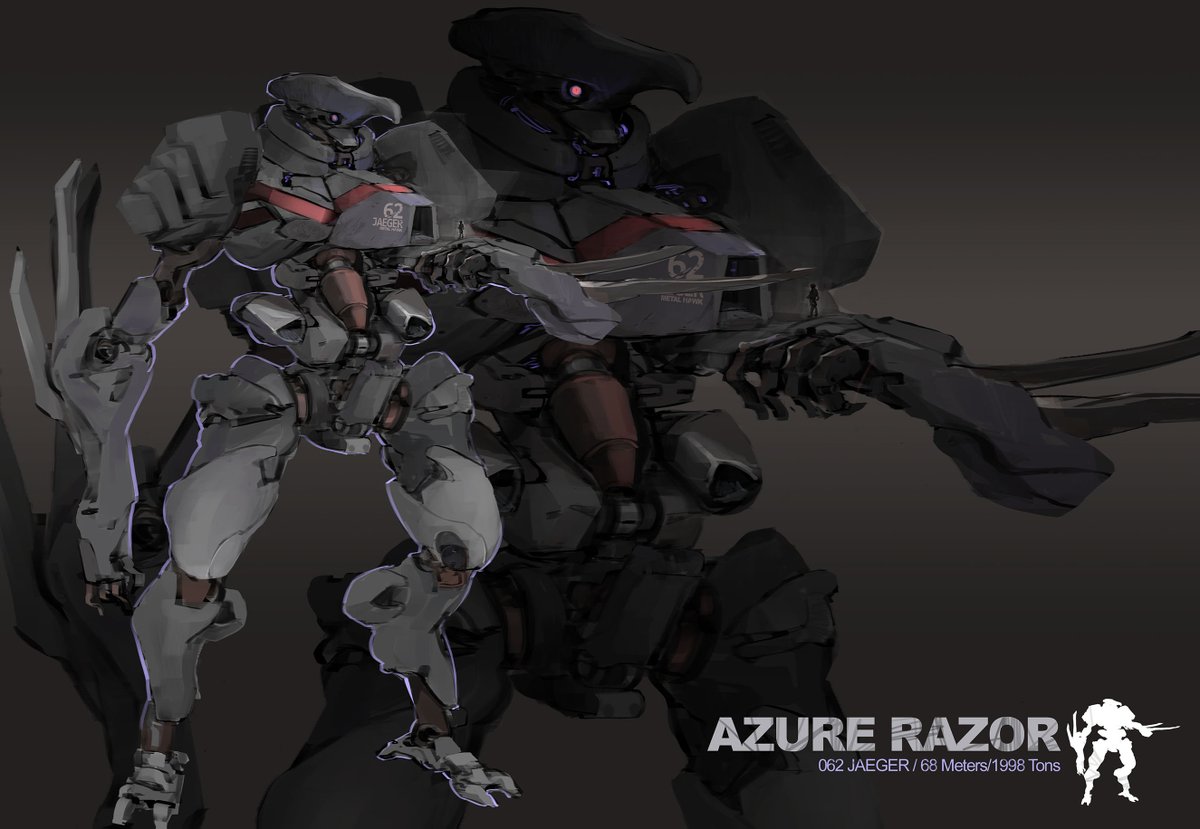 I try to make layout/format of previous mech I made, also changing the name to Azure Razor lol.
#mecha #commissionopen #Commission  #conceptart #jaeger #pacificrims #armoredcore