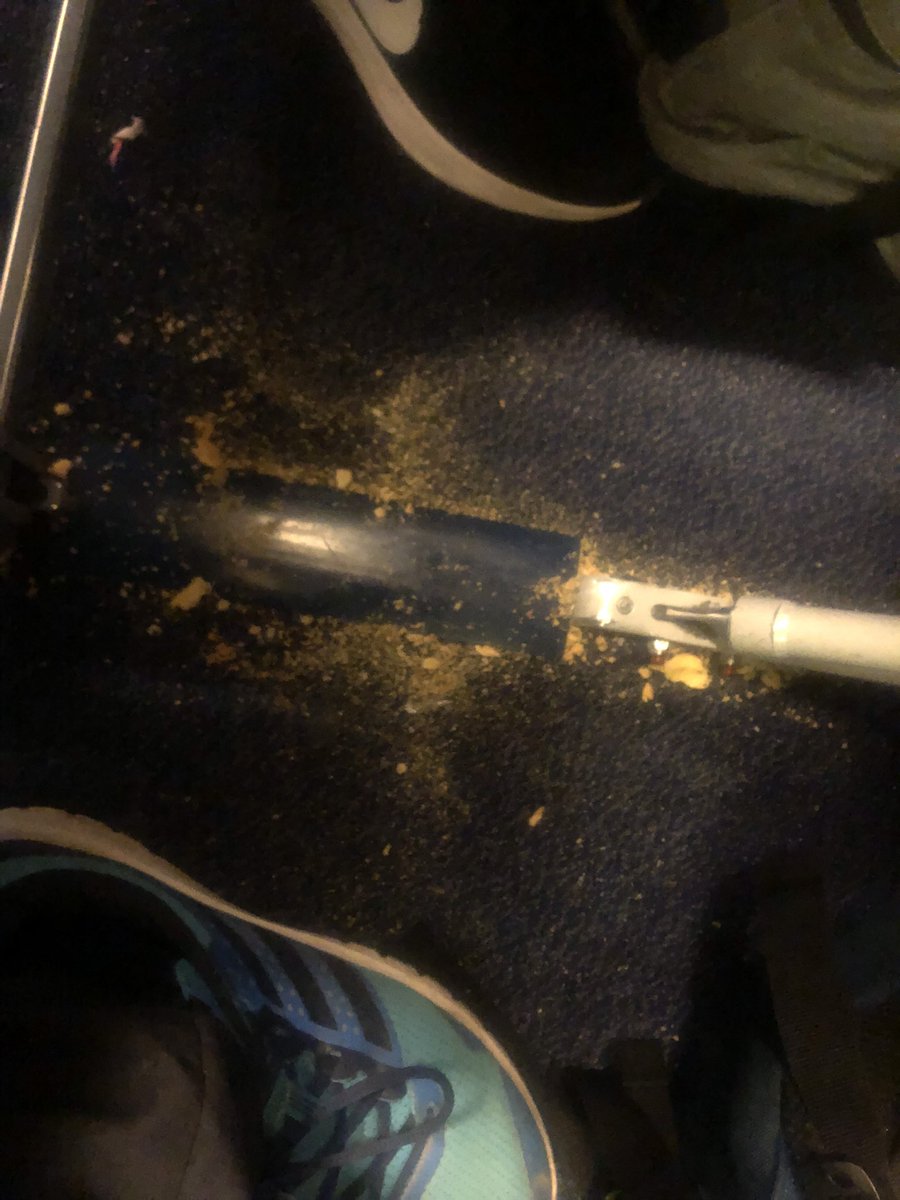 Look at the state of the floor on our Ryanair 9pm flight from Malta to <a href="/BirminghamAirpo/">Birmingham Airport</a> ! <a href="/Ryanair/">Ryanair</a> expect us to put our bags down there! Disgusting! #Ryanair