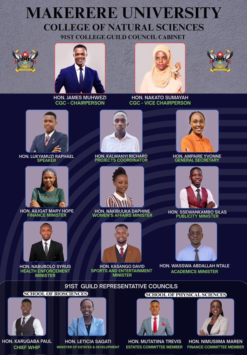 Jimjames Muhwezi (@jimjamesmuhwezi) on Twitter photo Servant leadership 📌 <a href="/MakCoNAS/">Makerere University College of Natural Sciences</a> know your leader 👍
So help us God 🙏 Servant leadership 📌 <a href="/MakCoNAS/">Makerere University College of Natural Sciences</a> know your leader 👍
So help us God 🙏