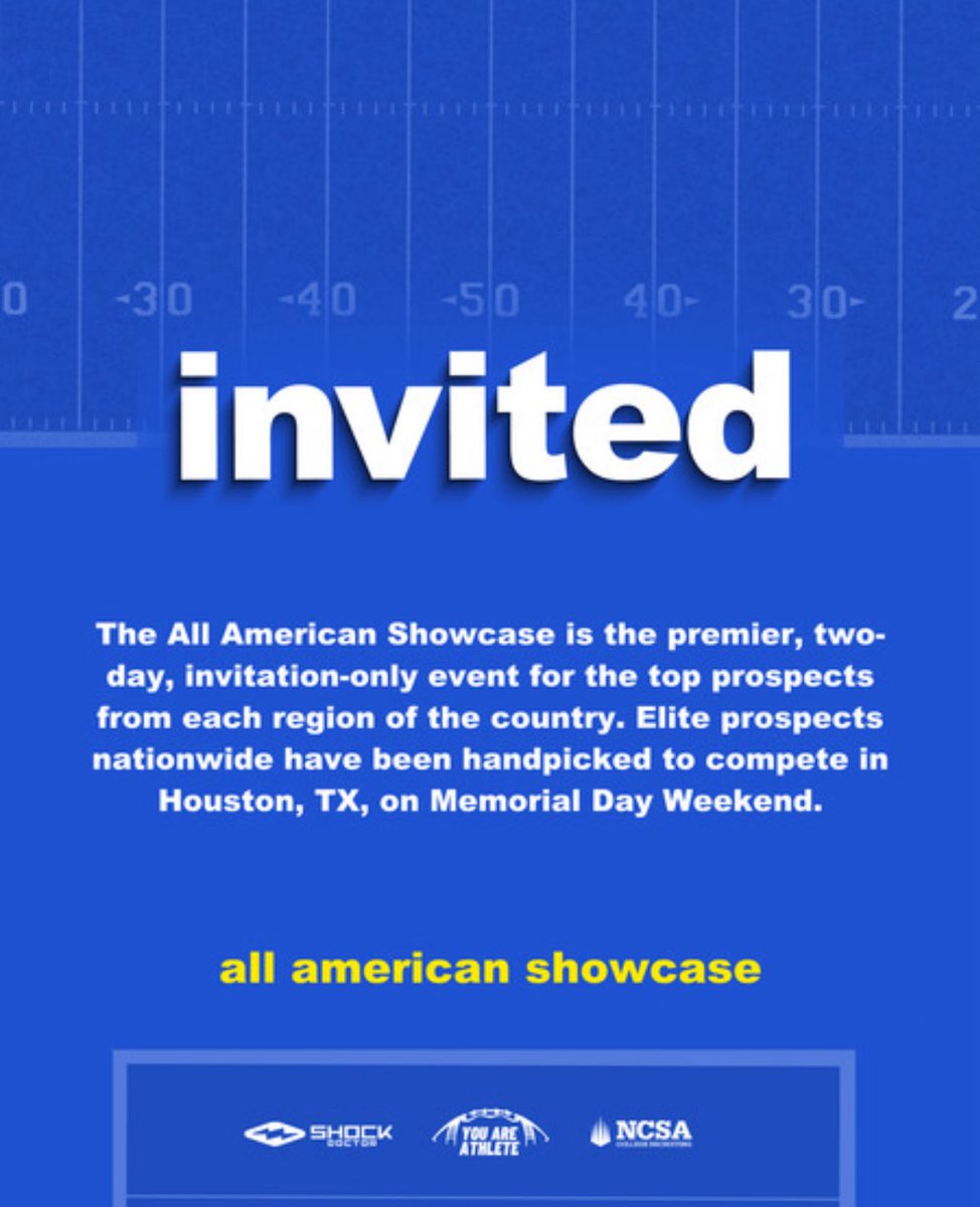 Blessed to receive an invite to Houston Texas for the <a href="/youareathlete/">You Are Athlete</a> All American Showcase.