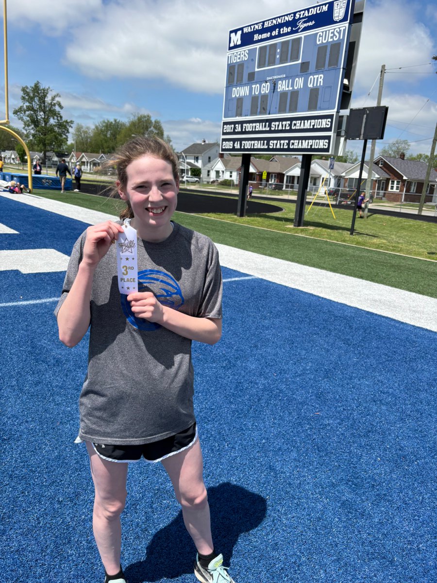 Proud of Addison. Today she ran the 2400 (1.5 miles) and while she didn’t qualify for state she did amazing. Proud of her for always pushing herself and accepting nothing but her best!!