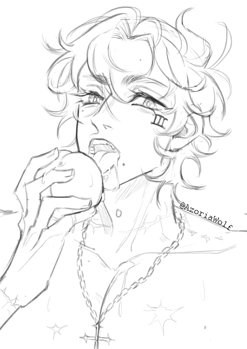 AzoriaWolf's tweet photo. Jean eating a 🍑 Fake peach lovers should be scared of him

[ #aftg #aftgfanart #jeanmoreau ] https://t.co/7cKXLhhe9z