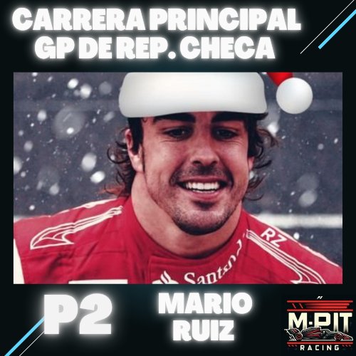 QUE CARRERÓN DE NUESTROS PILOTOS 

Firmamos un perfecto 1-2 en república checa con victoria de <a href="/gabidc781/">Gabidc33</a> y un 2° puesto de <a href="/mariorz_/">MarioRZ</a> 

Seguimos avanzando en ambos mundiales.

Vamos a por todas equipo 💪🏻