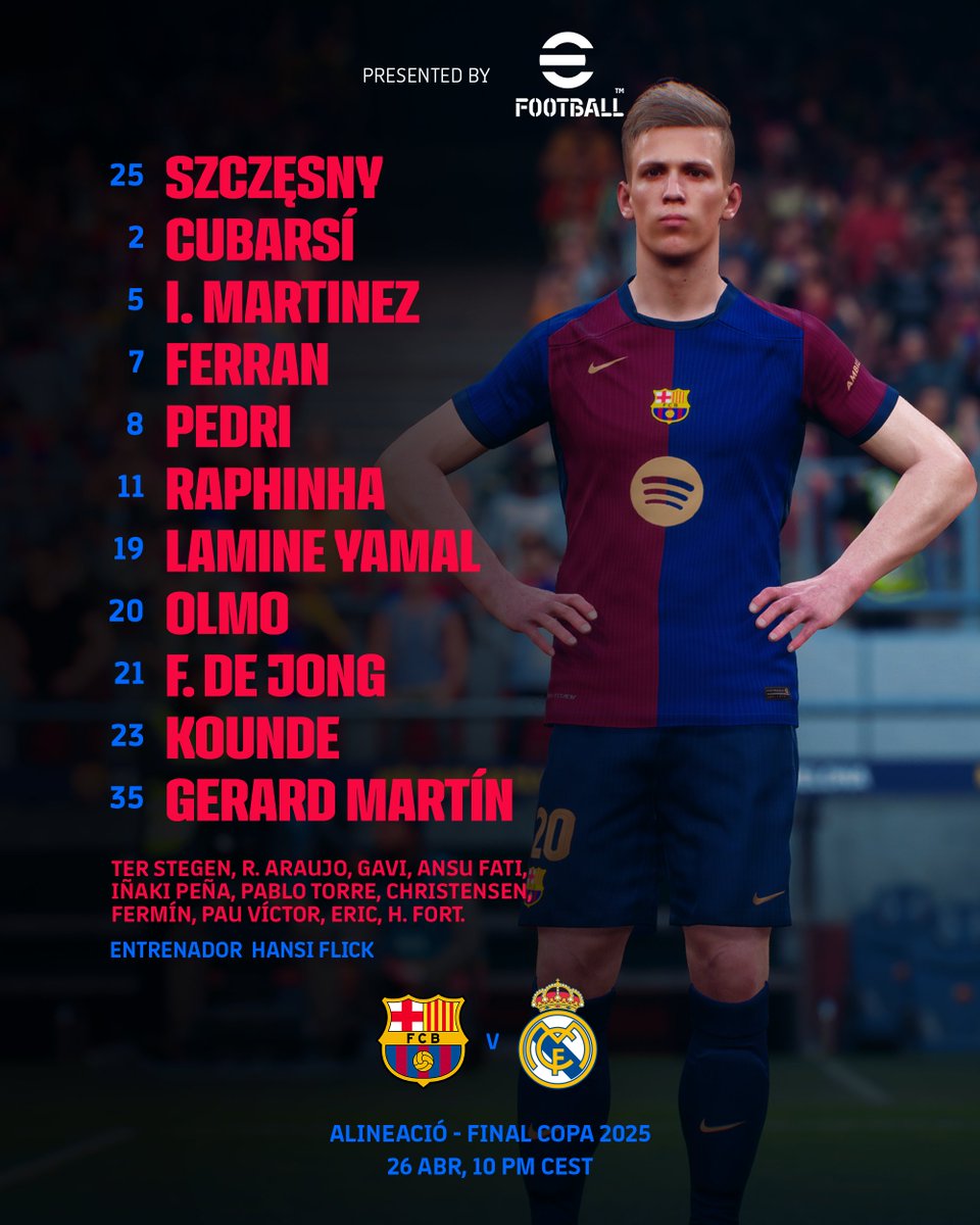 🚨 BARÇA XI 🚨
#ElClásico #CopaBarça