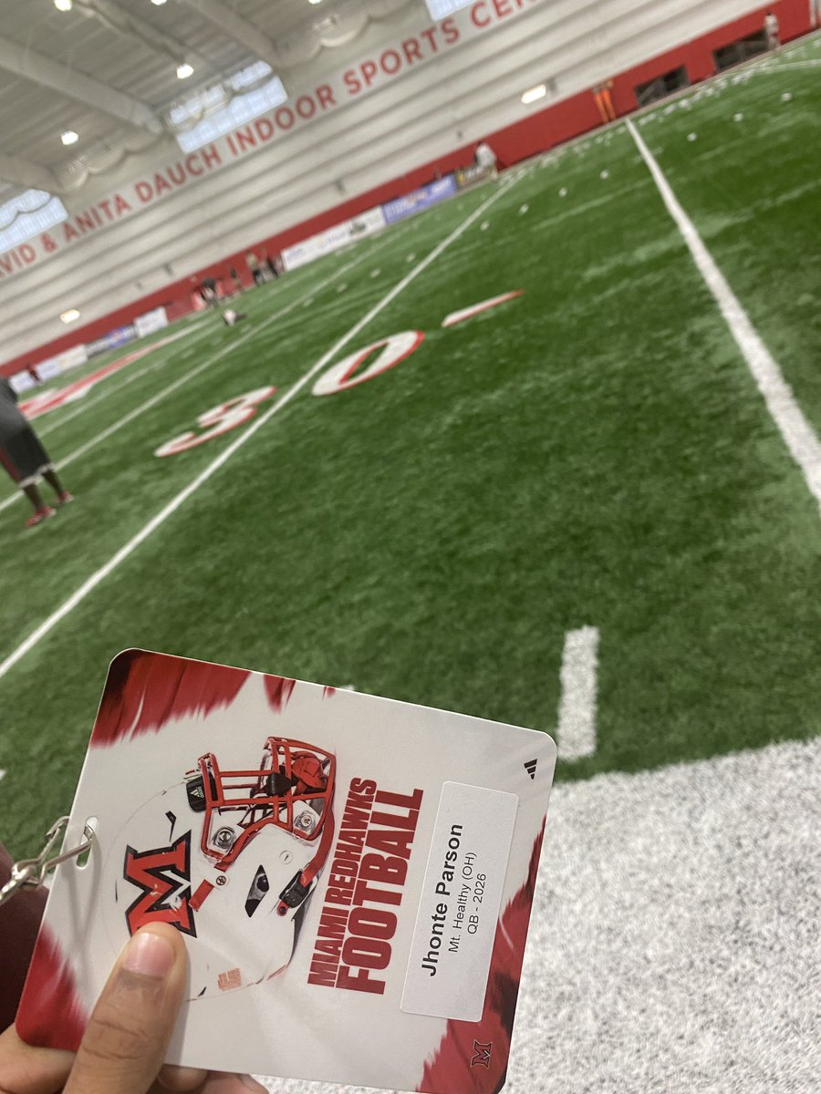 JhonteParson_'s tweet image. Had an amazing time @MiamiOHFootball Spring game, thank you for having me❤️🤍 @ACruse15 @coachjuice84 @DakotaBlum