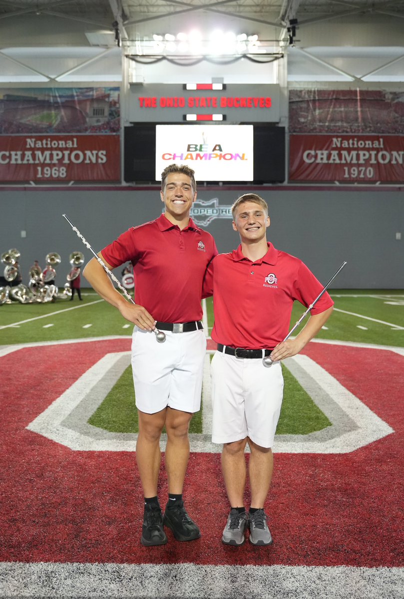 We have our 2025 Drum Majors!

Our Head Drum Major: Joshua Ford! Joshua is a third-year Aviation major from Gahanna, OH
Our Assistant Drum Major: Brian Speckman! Brian is a first-year Accounting major from St. Marys, OH
 
More coming soon! #GoBucks