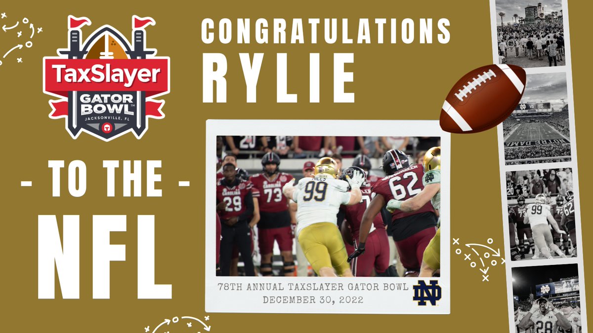 TaxSlayer Gator Bowl (@taxslayerbowl) on Twitter photo Pick #142 in the 2025 #NFLDraft takes another TaxSlayer Gator Bowl & <a href="/NDFootball/">Notre Dame Football</a> alum off the board! 🏈
Congrats <a href="/ryliemills99/">Rylie Mills</a>! Best of luck on your new adventure in Seattle with the <a href="/Seahawks/">Seattle Seahawks</a>, #SlayIt!
#TSGBtoNFL Pick #142 in the 2025 #NFLDraft takes another TaxSlayer Gator Bowl & <a href="/NDFootball/">Notre Dame Football</a> alum off the board! 🏈
Congrats <a href="/ryliemills99/">Rylie Mills</a>! Best of luck on your new adventure in Seattle with the <a href="/Seahawks/">Seattle Seahawks</a>, #SlayIt!
#TSGBtoNFL