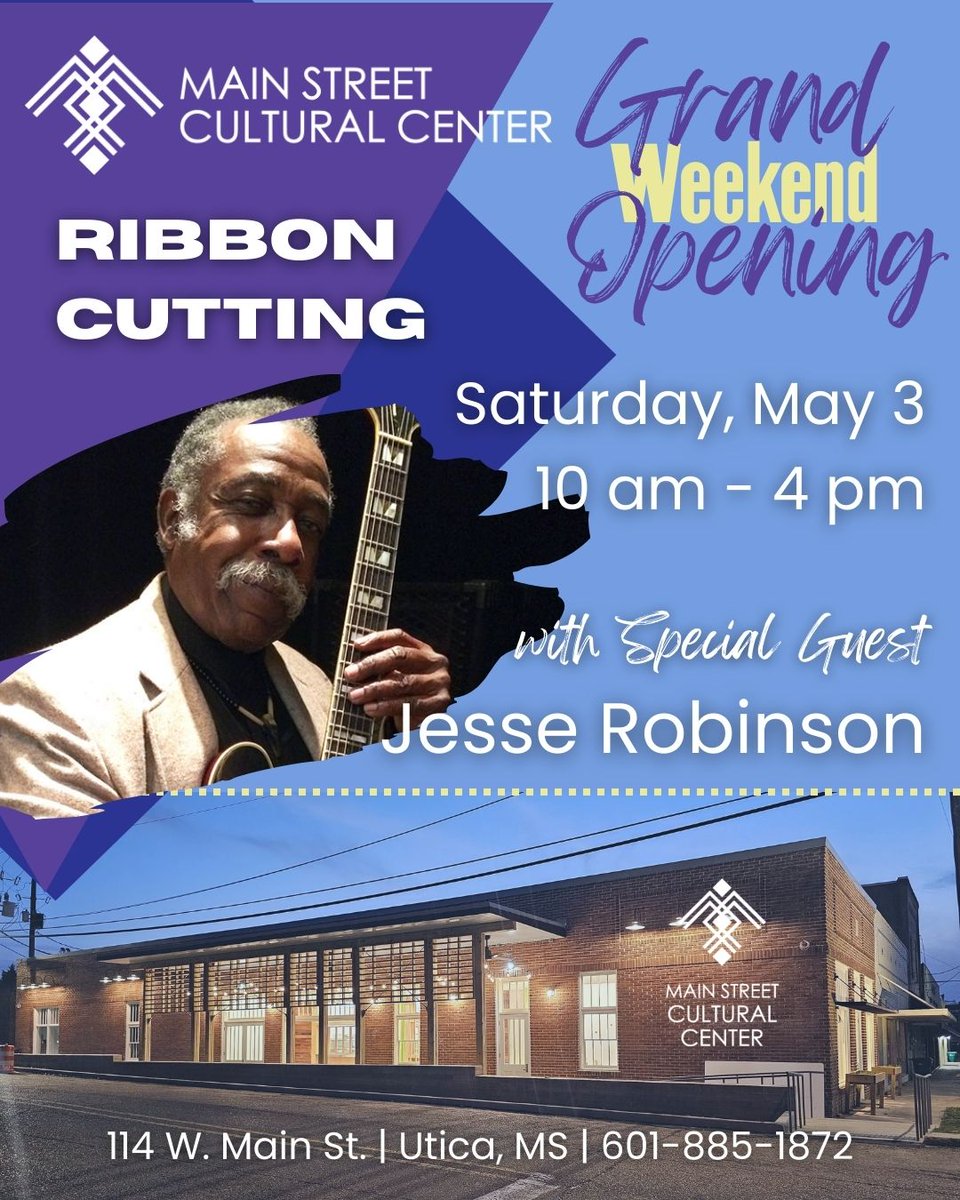 sippculture's tweet photo. Join us for the GRAND OPENING WEEKEND of the Main Street Cultural Center!⁠
⁠
On Saturday, May 3 at 10 am, you're invited to our Ribbon Cutting with special guest Jesse Robinson⁠

We can't wait to see you there!⁠
⁠
#imagineaplace #SippCulture #Utica #MainStreetCulturalCenter https://t.co/lw1lTz8Au8