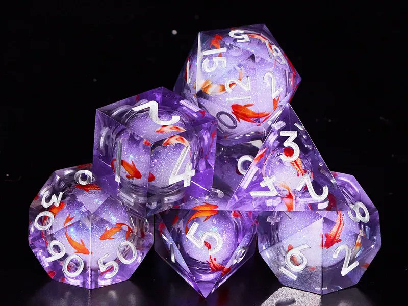 I just received Ink Blue Koi Liquid Core dnd dice set for role playing games, Liquid Core Dungeons and Dragons Dice Set for D&amp;D Gift, Resin d and d dice set from thexredxsage via Throne. Thank you! #Wishlist #Throne