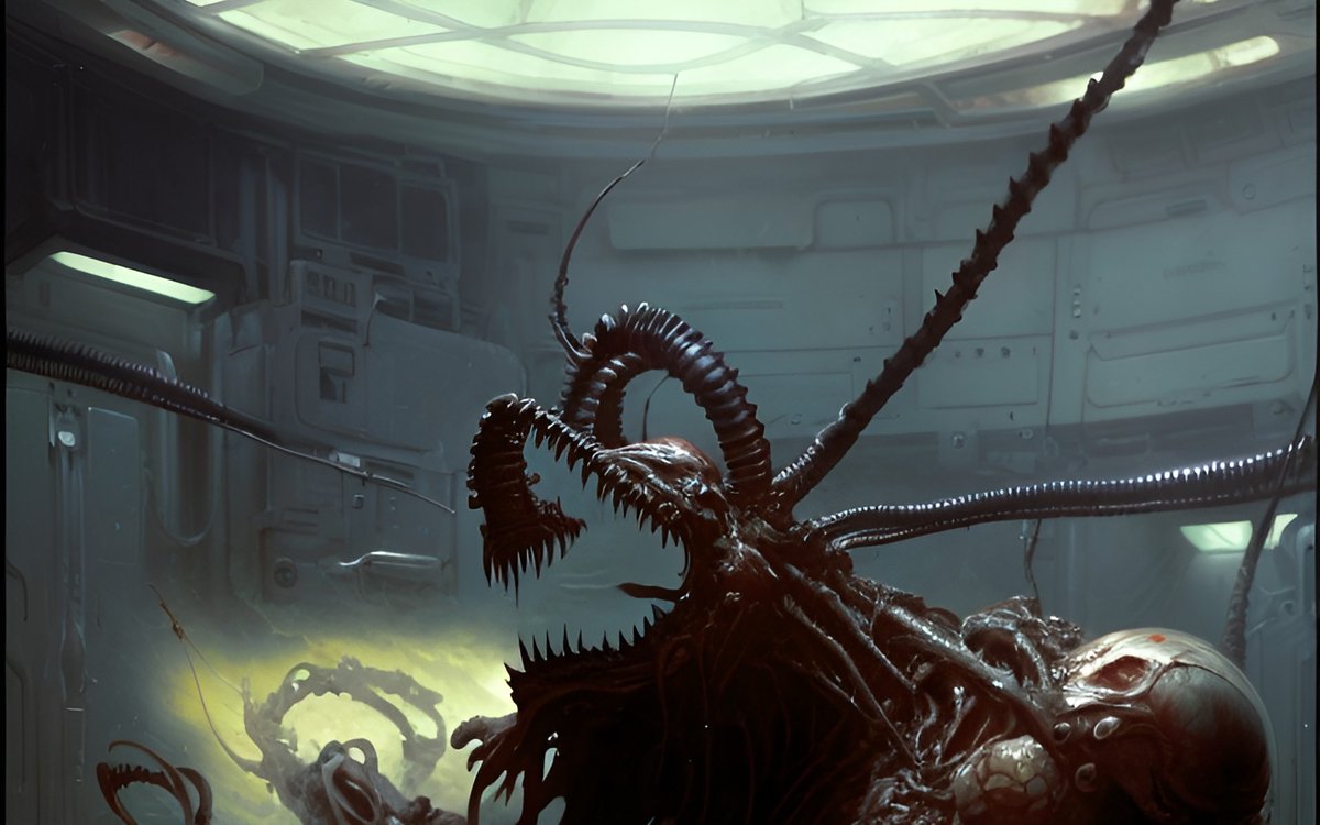 lon_sci's tweet image. Strawdog 414's concept art for a Alien/The Thing movie. Xenomorph chestburster infected by the 
Thing. It'd be fantastic to see Fede Álvarez make this! #alien #thething #FedeÁlvarez #johncarpenter #ridleyscott #AlienDay #AlienRomulus