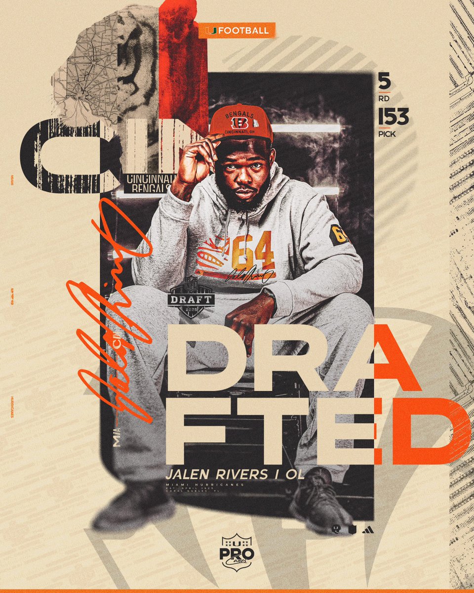 Miami Hurricanes Football (@canesfootball) on Twitter photo A force to be reckoned with in the trenches 🙌
Jalen Rivers is the newest member of the Cincinnati <a href="/Bengals/">Cincinnati Bengals</a>! A force to be reckoned with in the trenches 🙌
Jalen Rivers is the newest member of the Cincinnati <a href="/Bengals/">Cincinnati Bengals</a>!
