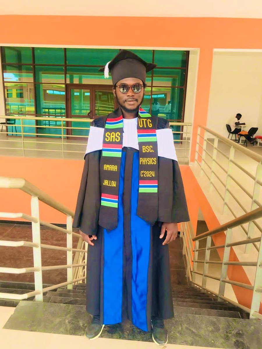 utgssa's tweet photo. Meet Amara Jallow, who earned a first-class degree (Summa Cum Laude) in Physics! 🎉 Congratulations, we are proud of you.
#UTGScience #17thConvocation #CumLaude #GambianExcellence #ProudMoment #FutureScientist #UTGClassOf2024 https://t.co/JKwQzGtB0Z