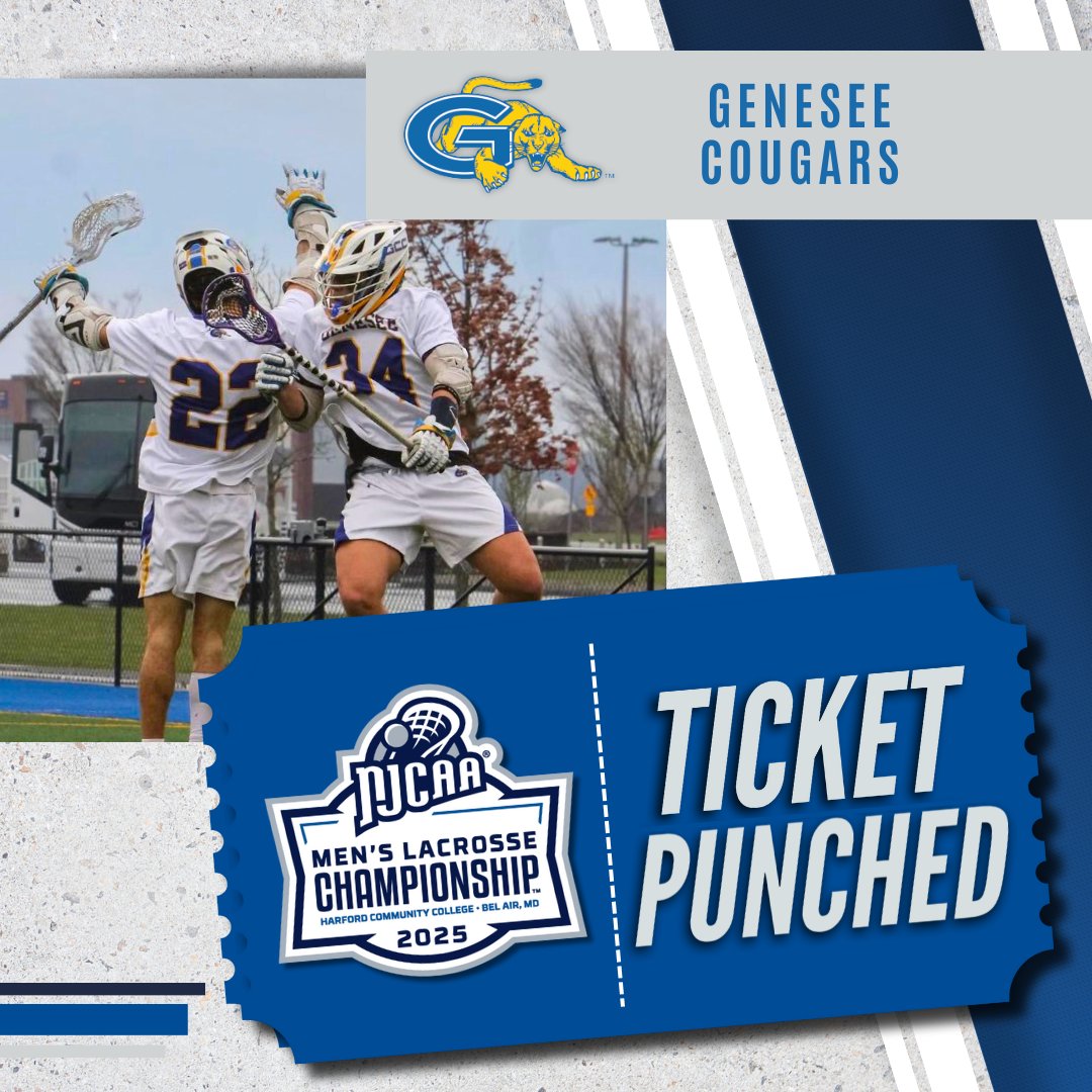 🎟️ Genesee is the first team to punch their ticket to the 2025 #NJCAALacrosse Championship in Bel Air, MD!