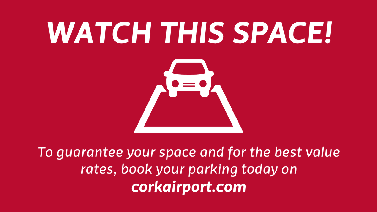 The May Bank Holiday weekend is only around the corner. If you're flying next weekend, we strongly encourage you to book your car parking. 🚗 

Booking is easy and only takes a couple of minutes. So don't delay - book your car parking today on corkairport.com