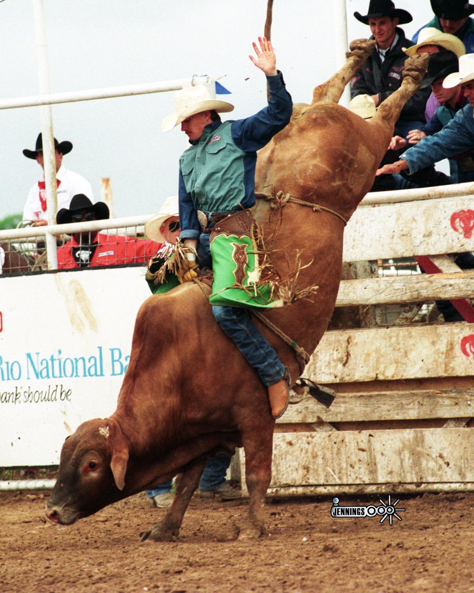 badcorodeo's tweet image. Cadillac was selected to the NFR in 1993.  Here he is matched up with Royd Doyal, a Bad Company sponsored cowboy, in 1994. (photo - Jennings Rodeo Photography)
