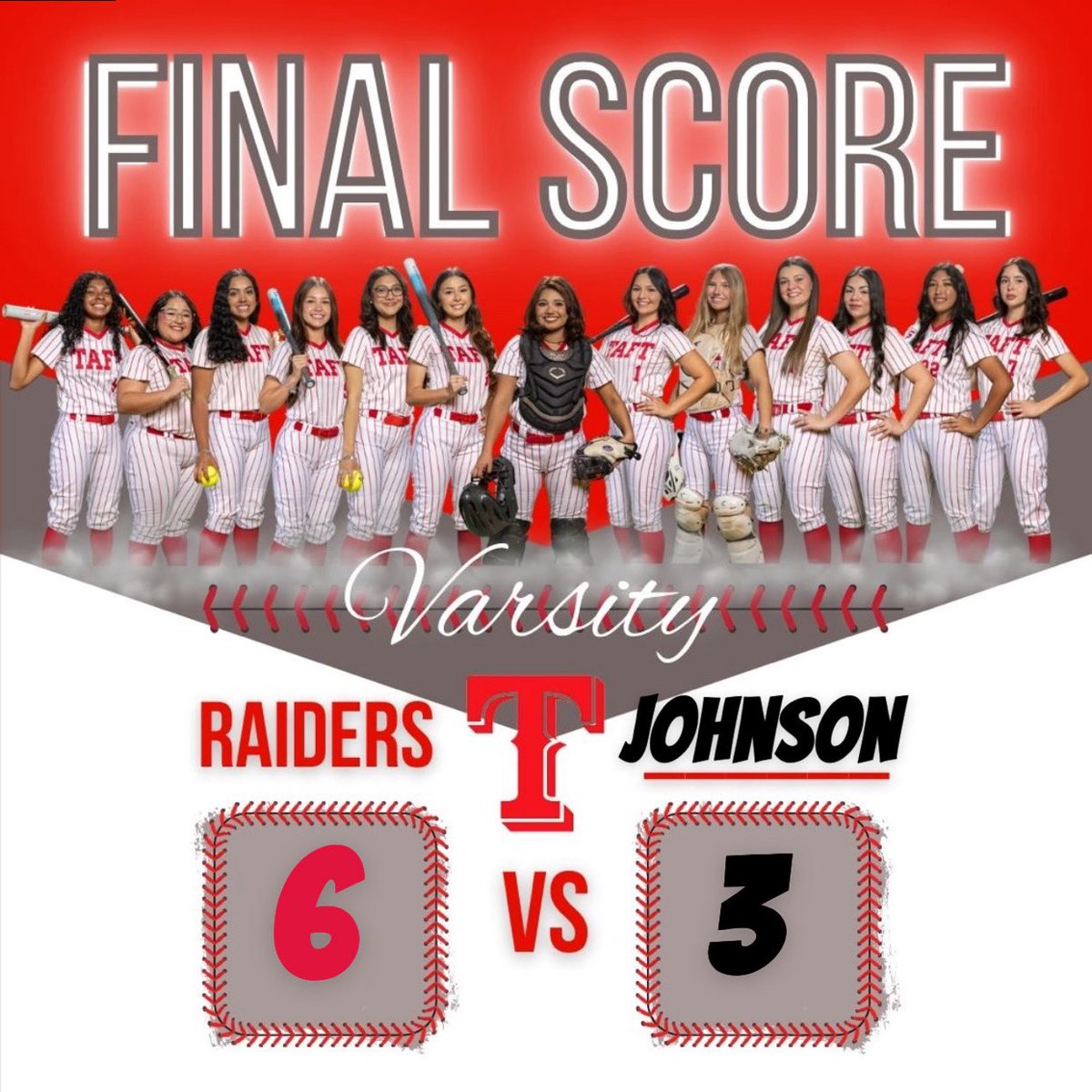 TaftRaiderSB's tweet photo. Your TAFT RAIDERS are BI-DISTRICT CHAMPIONS! We are VERY PROUD of our TEAM WIN today over a tuff Johnson team! Round ✌️HERE WE COME! #DEFEND471 https://t.co/1dfNguJXH1