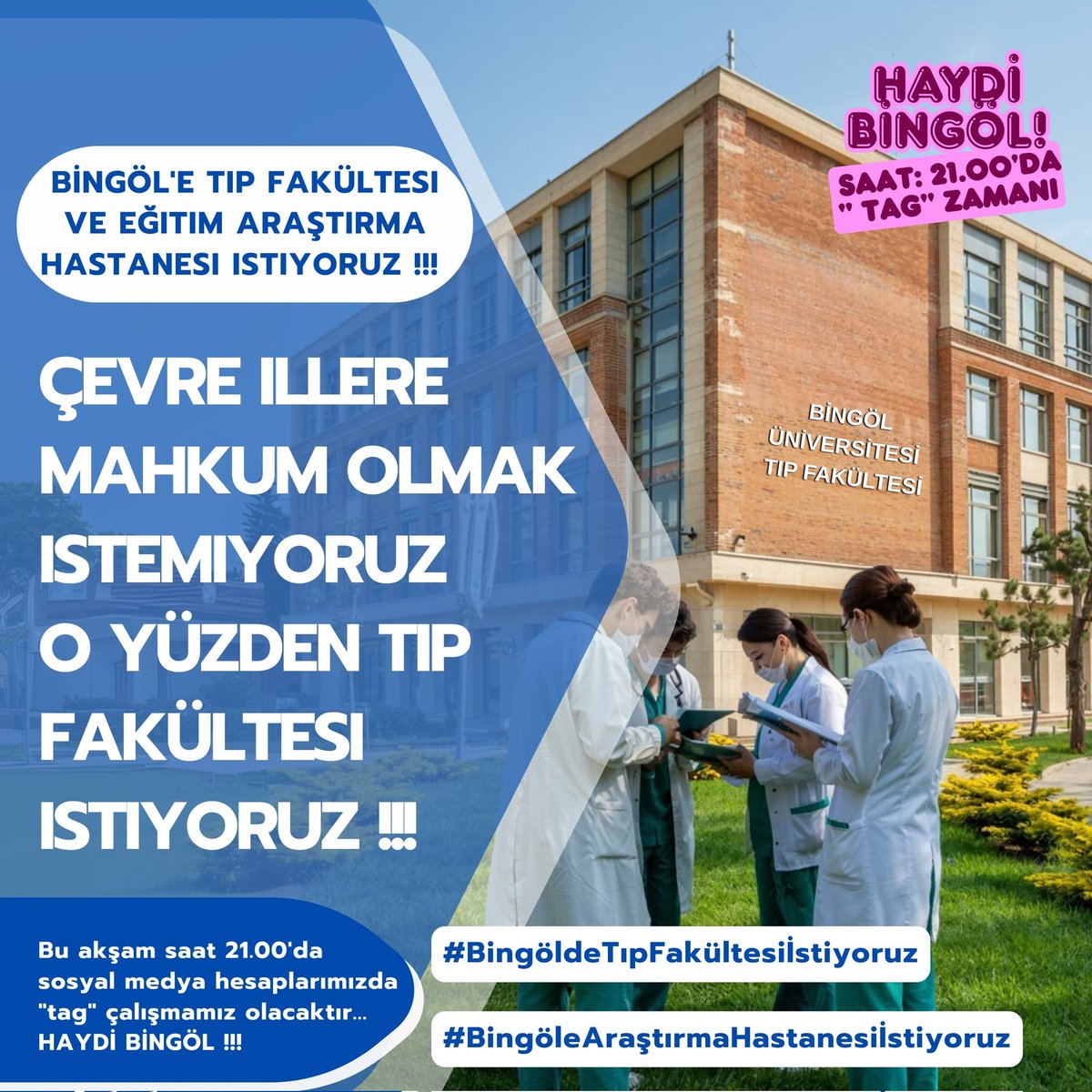 Daha güzel ve yaşanılır bir memleket için
#BingöleTıpFakültesiVeEğitimAraştırma