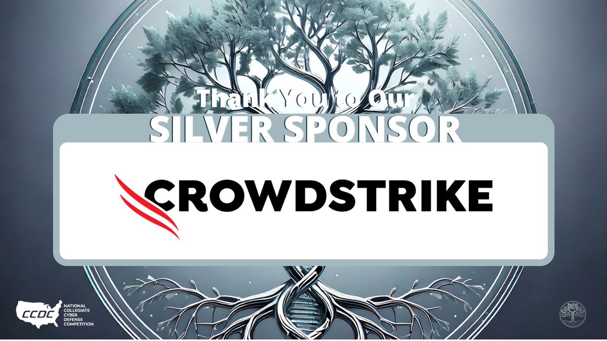 National CCDC (@nationalccdc) on Twitter photo We are proud to recognize <a href="/CrowdStrike/">CrowdStrike</a> as a silver sponsor of the 20th Annual #NCCDC! Their support is helping champion the next generation of cyber leaders! #CyberDefense We are proud to recognize <a href="/CrowdStrike/">CrowdStrike</a> as a silver sponsor of the 20th Annual #NCCDC! Their support is helping champion the next generation of cyber leaders! #CyberDefense
