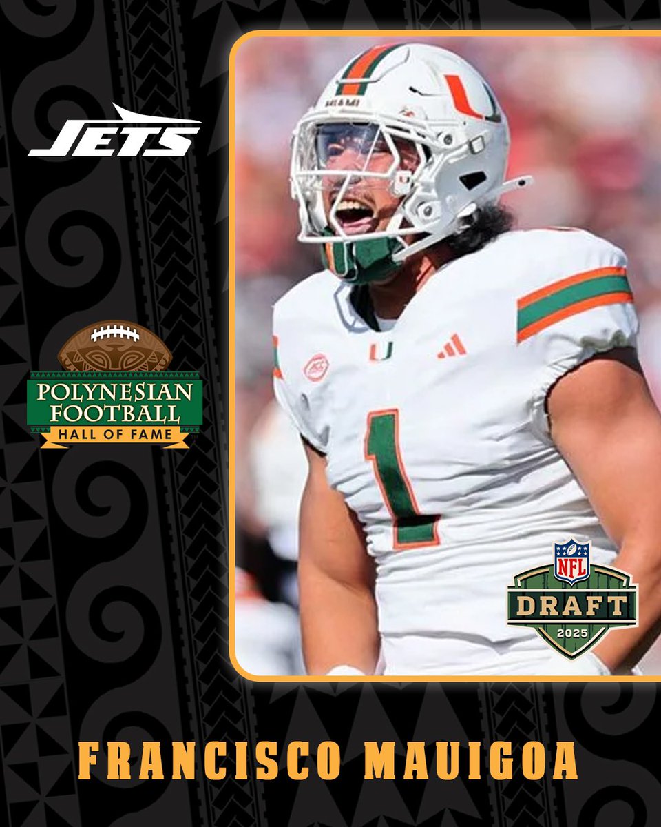 Polynesian Football (@polynesianfbhof) on Twitter photo Congratulations to Francisco Mauigoa on being selected in the 2025 NFL Draft by the <a href="/nyjets/">New York Jets</a>! 🤙🏽🌴
#PolynesianPride #NFLDraft #PolynesiansInTheNFL Congratulations to Francisco Mauigoa on being selected in the 2025 NFL Draft by the <a href="/nyjets/">New York Jets</a>! 🤙🏽🌴
#PolynesianPride #NFLDraft #PolynesiansInTheNFL